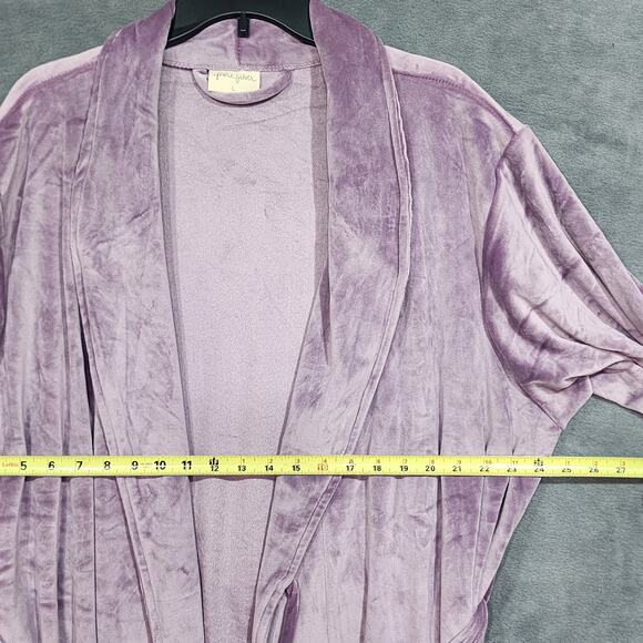 Pure Fiber Robe Velvety Soft Velour Bathrobe Lilac Size Large Warm Soft Fuzzy - Picture 6 of 7
